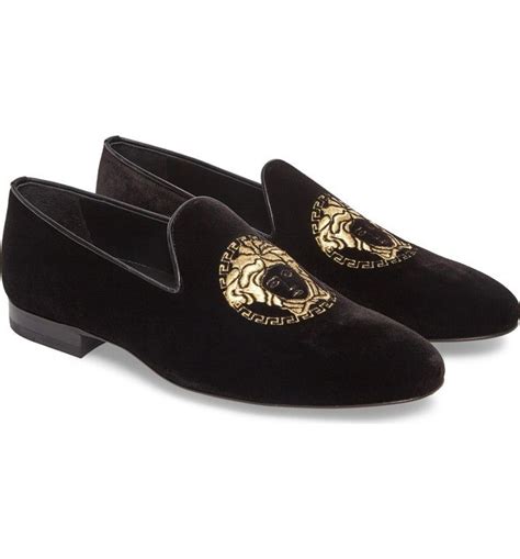 versace shoes loafers|versace medusa velvet loafers.